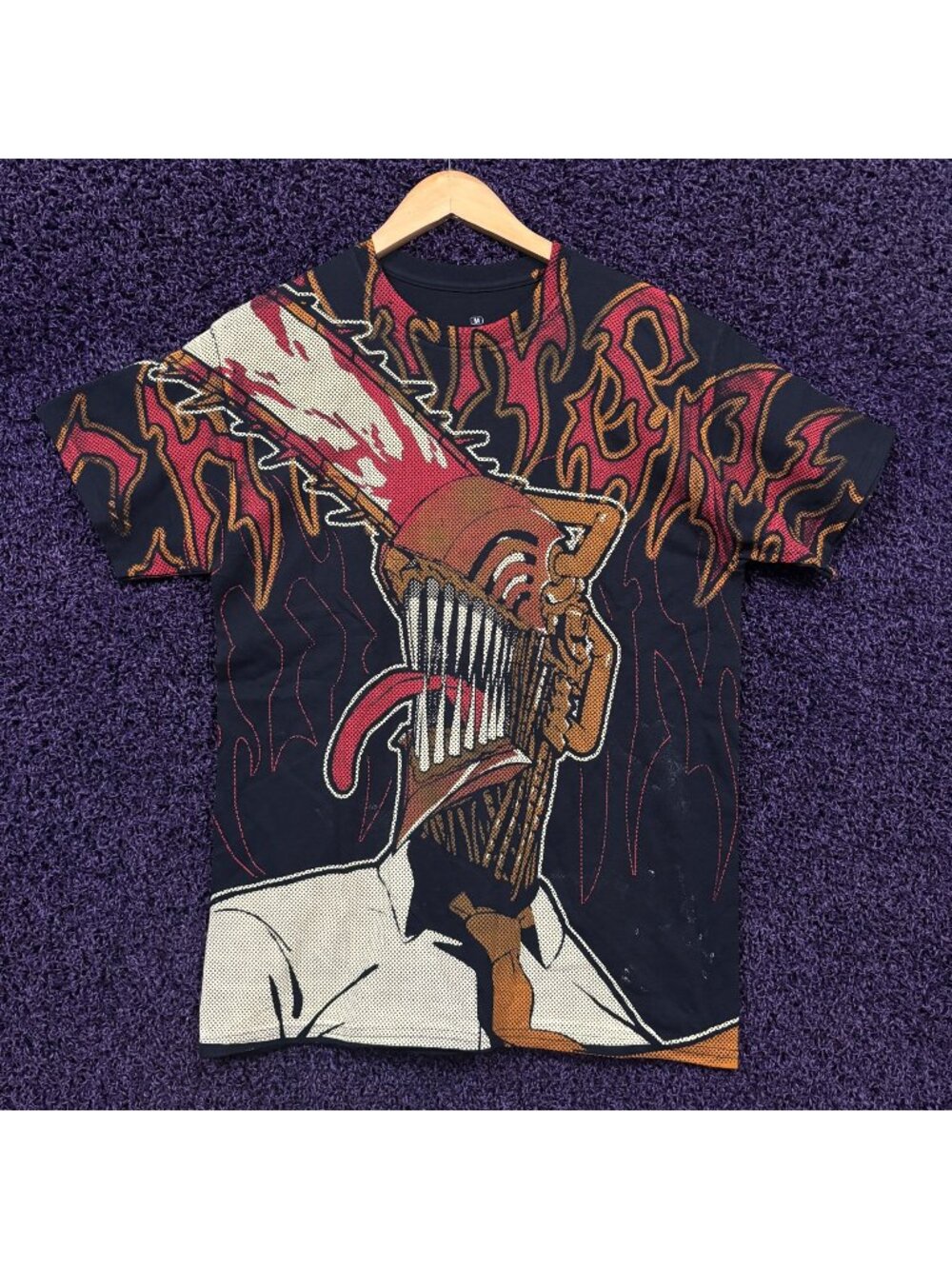 Chainsaw Man Denji Pochita All Over Graphic T-Shirt Size Medium